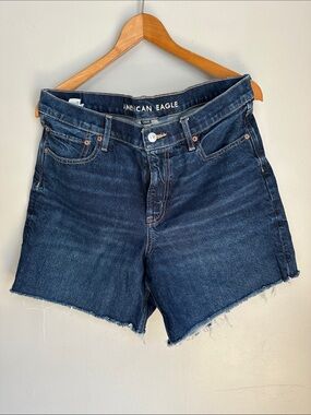 American Eagle Outfitters Navy Blue High-Rise Denim Shorts